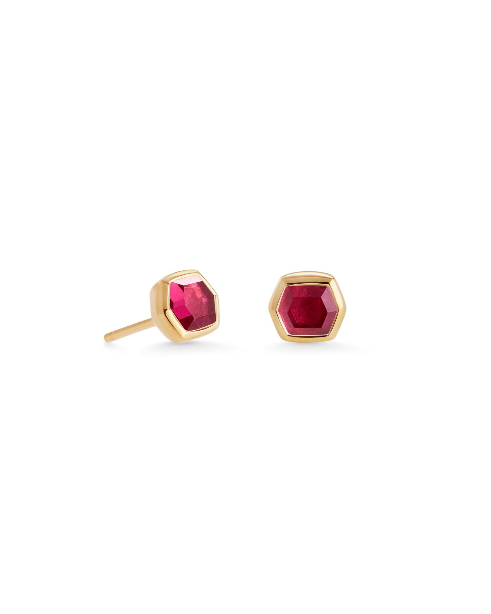 Davie 18k Gold Vermeil Stud Earrings in Garnet